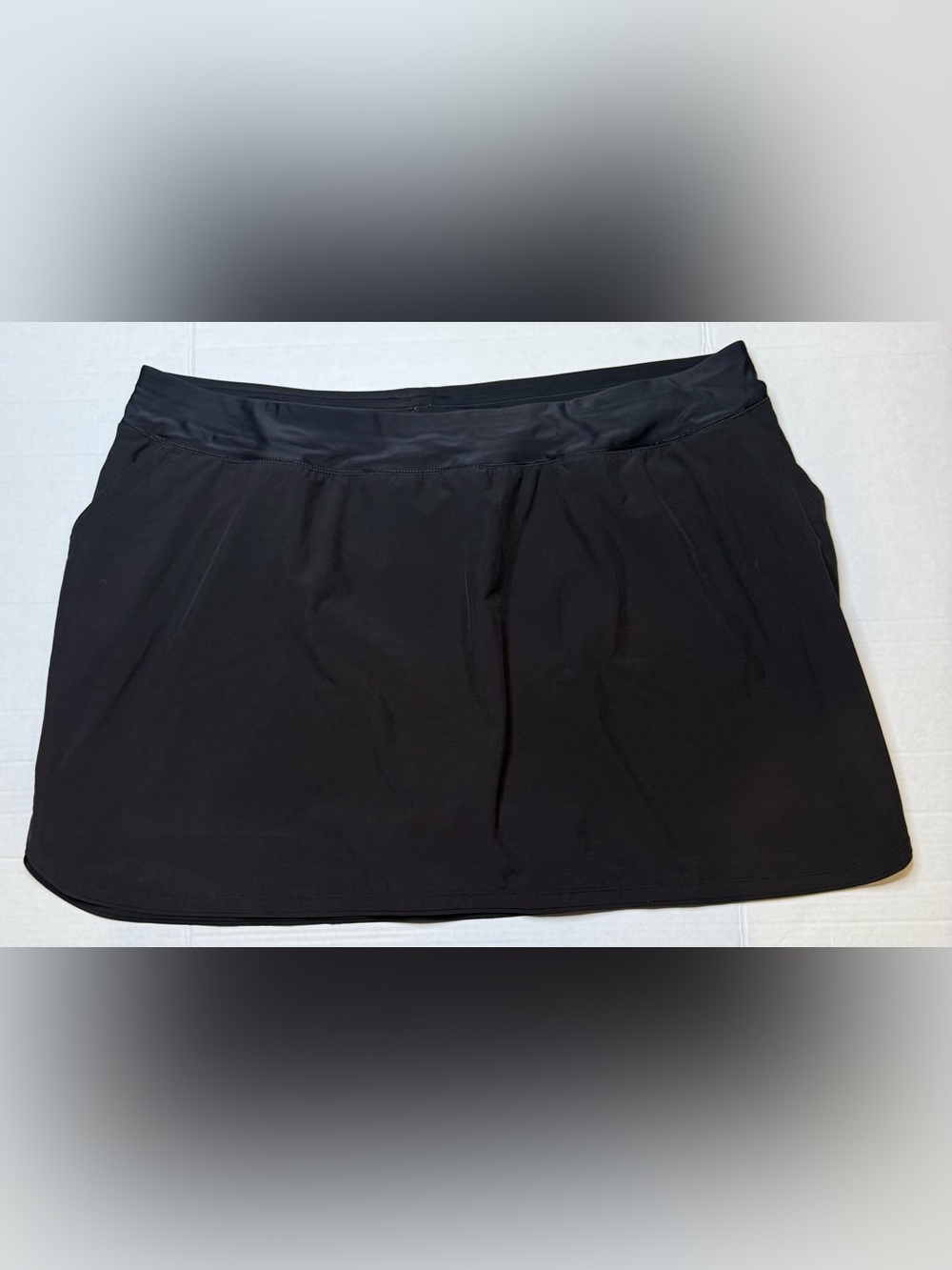 Lands’ End Black Active Skort Women’s 26W Plus Size Swim Athletic Tennis Golf